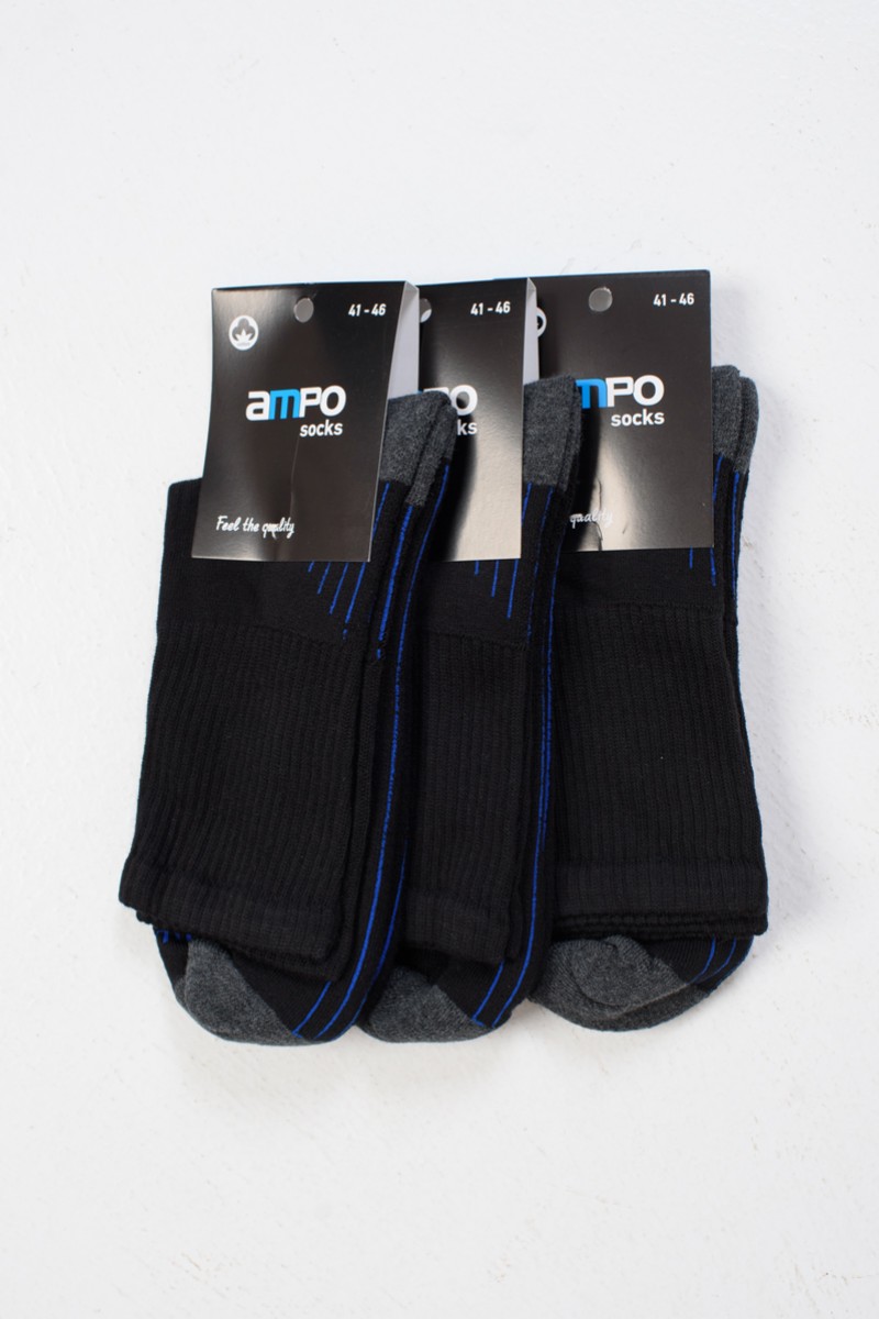 Ημίκοντες Αθλητικές κάλτσες AMPO 3 Pack Stripes Blue