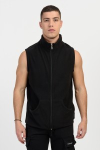 Αμάνικη ζακέτα Fleece BODY MOVE 1364 ΜΑΥΡΟ