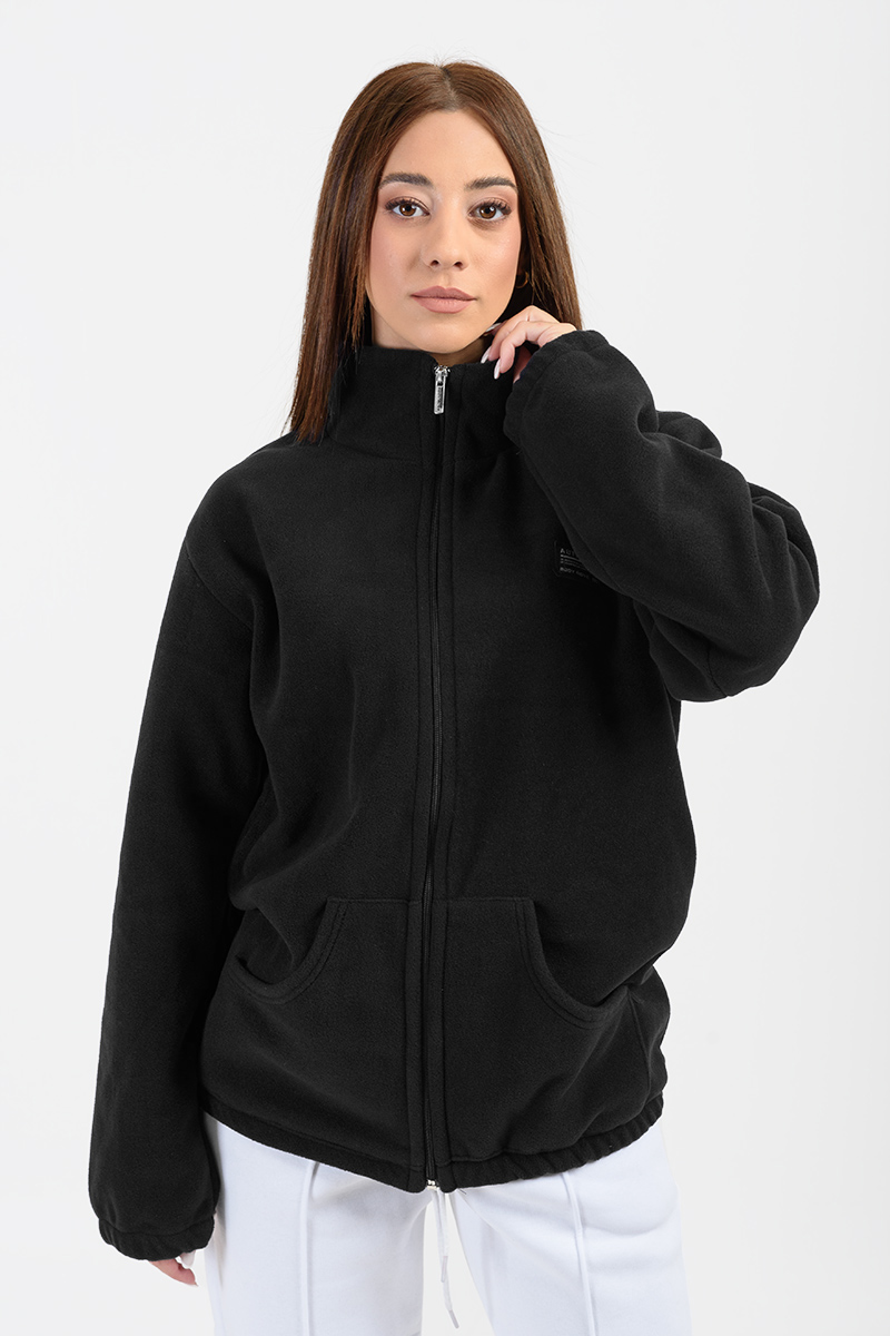 UNISEX Ζακέτα Fleece BODY MOVE ΜΑΥΡΟ 575