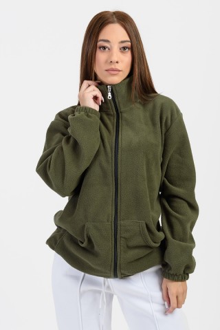 UNISEX Ζακέτα Fleece BODY MOVE ΧΑΚΙ 575