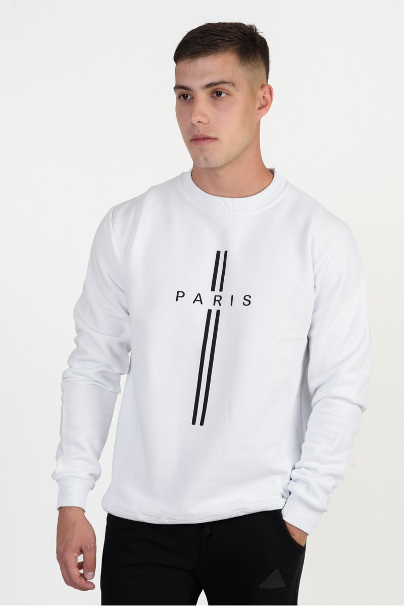 Μπλούζα φούτερ COTTON4ALL PARIS 25-106 ΛΕΥΚΟ