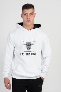 Μπλούζα φούτερ COTTON4ALL CHICAGO BULLS 25-130 ΛΕΥΚΟ