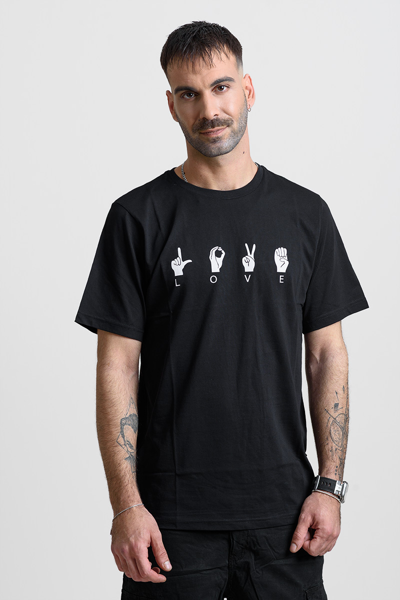 Ανδρικό T-Shirt Cotton4all 25-200 Μαύρο