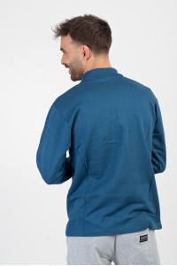 Μπλούζα Φούτερ με γιακά και τσέπη COTTON4ALL Μπλε Ραφ 007