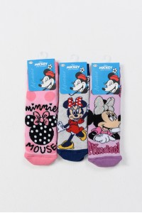 Παιδικές κάλτσες με βεντουζάκια MINNIE 3 PACK MN21554