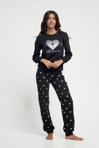 Χειμερινές Πιτζάμες MOUTAKIS Glitter Heart 3959 NAVY