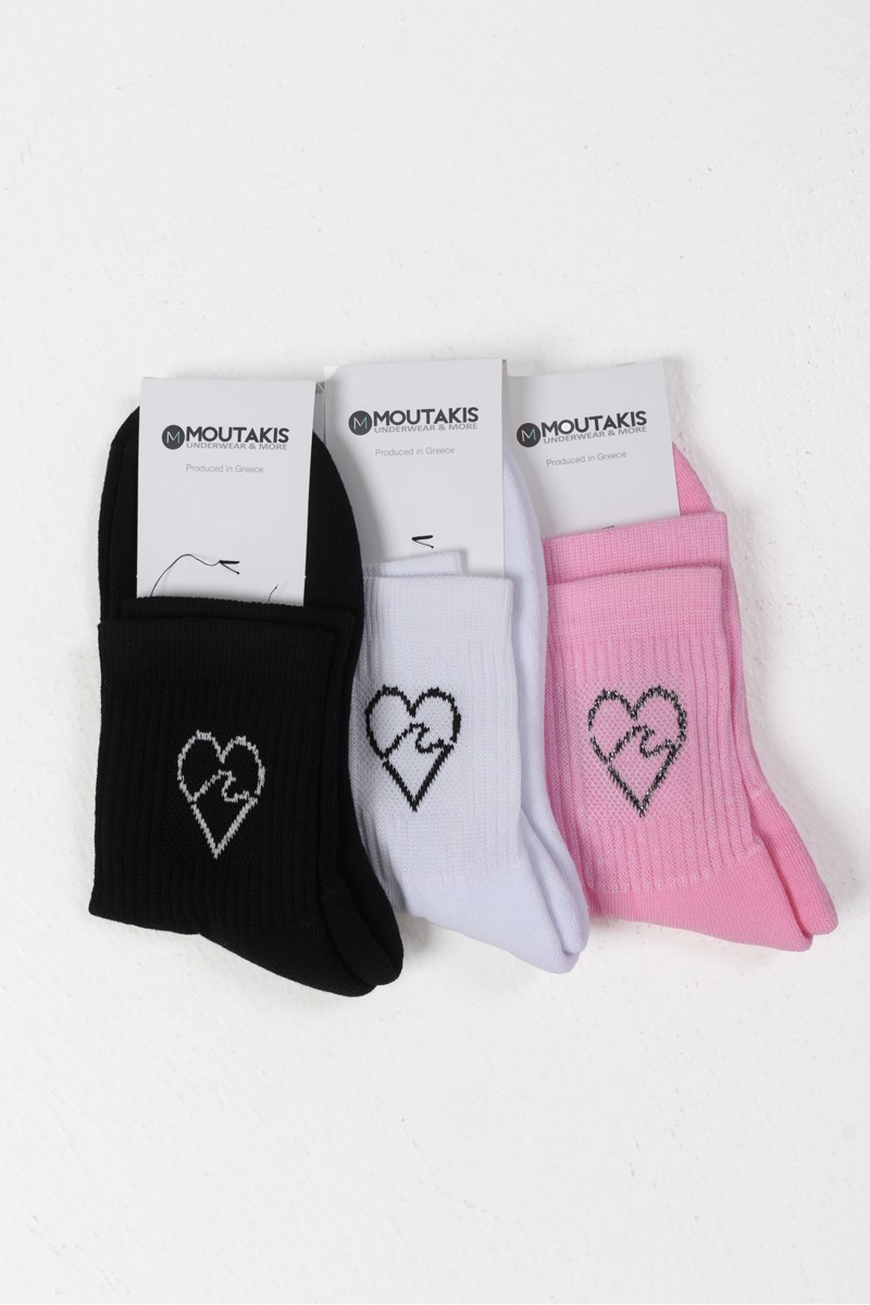 Ημίκοντες κάλτσες MOUTAKIS Heart 3 Pack 5402Γ