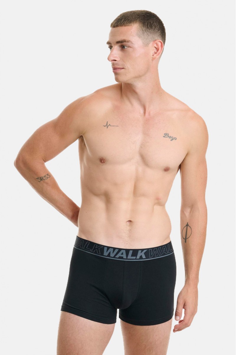 Ανδρικό Boxer WALK Βαμβακερό W1754 ΜΑΥΡΟ