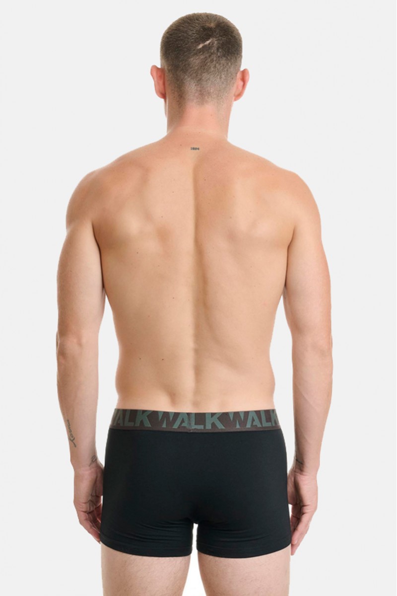 Ανδρικά Boxers WALK 2 PACK W1755-1 ΜΑΥΡΟ ΜΑΥΡΟ