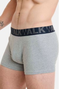 Ανδρικά Boxers WALK 2 PACK W1755-1 ΜΠΛΕ ΣΚ ΓΚΡΙ ΜΕΛΑΝΖΕ