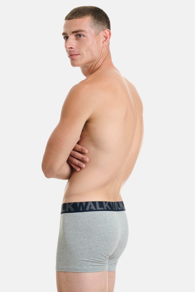 Ανδρικά Boxers WALK 2 PACK W1755-1 ΜΠΛΕ ΣΚ ΓΚΡΙ ΜΕΛΑΝΖΕ