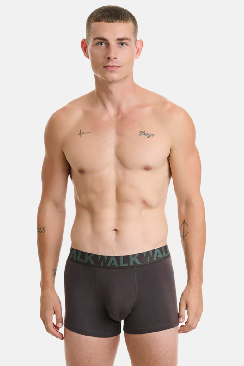 Ανδρικά Boxers WALK 2 PACK W1755-1 ΚΑΦΕ ΠΡΑΣΙΝΟ ΣΚΟΥΡΟ