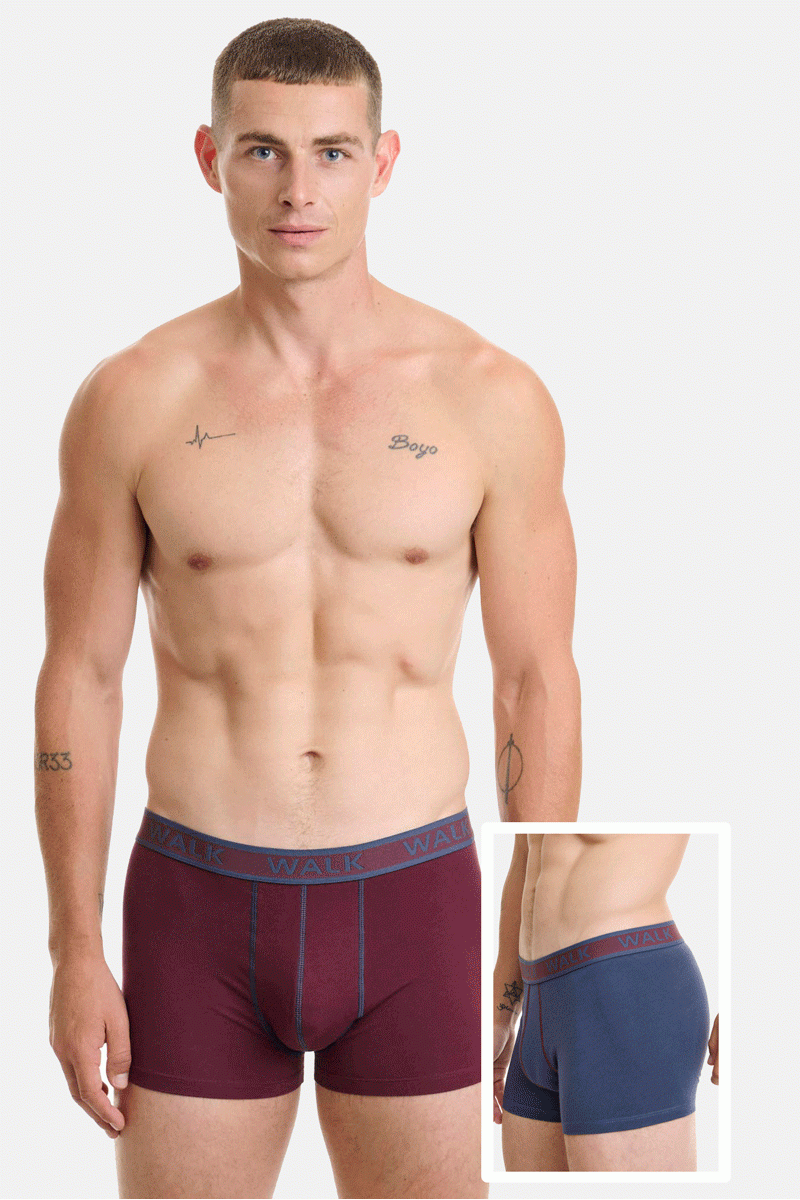 Ανδρικά εσώρουχα WALK Boxers 2 PACK W1756 ΤΖΙΝ ΓΚΡΕΝΑ