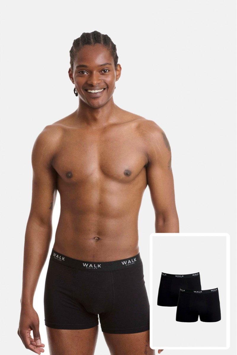 Ανδρικά εσώρουχα WALK Boxers 2 PACK W171-1 ΜΑΥΡΟ ΜΑΥΡΟ