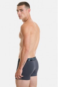 Ανδρικά εσώρουχα WALK Boxers 2 PACK W1762-4 ΜΑΥΡΟ ΓΚΡΙ