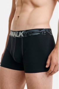 Ανδρικά εσώρουχα WALK Boxers 2 PACK W1762-4 ΜΑΥΡΟ ΓΚΡΙ