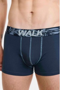 Ανδρικά εσώρουχα WALK Boxers 2 PACK W1762-4 ΜΠΛΕ ΣΚΟΥΡΟ ΡΑΦ