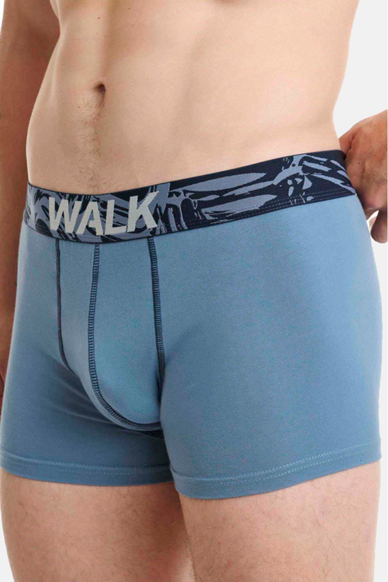 Ανδρικά εσώρουχα WALK Boxers 2 PACK W1762-4 ΜΠΛΕ ΣΚΟΥΡΟ ΡΑΦ