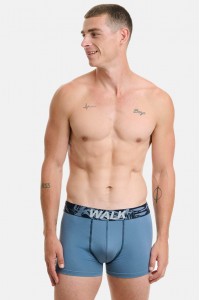 Ανδρικά εσώρουχα WALK Boxers 2 PACK W1762-4 ΜΠΛΕ ΣΚΟΥΡΟ ΡΑΦ