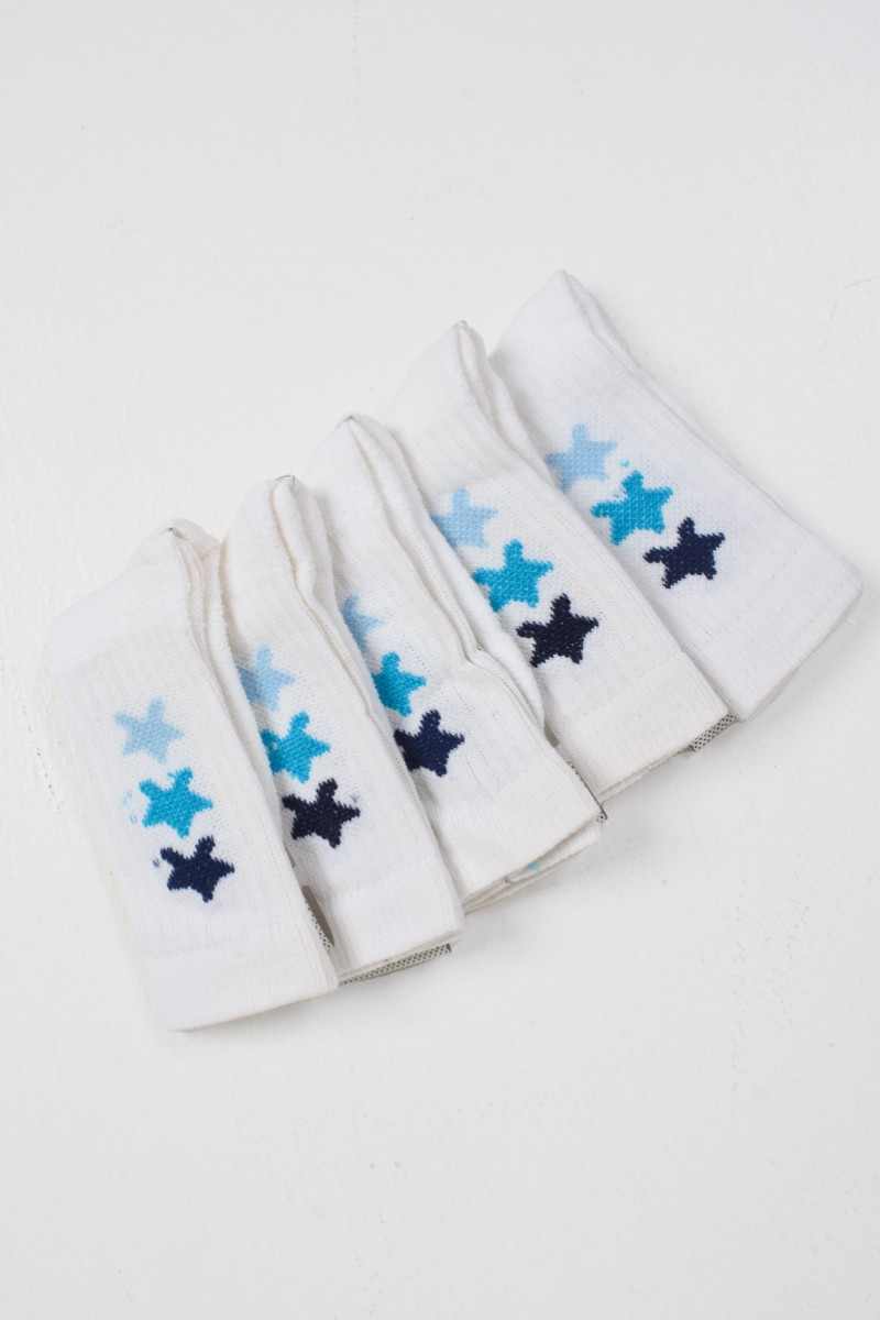 Παιδικές κάλτσες αθλητικές ΖΕΝΙΘ 5 Pack Λευκές Stars 2301